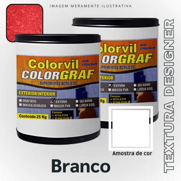 Textura Designer Colorvil - Branco - 25 KG