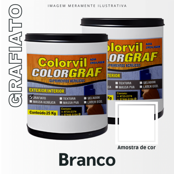 Grafiato Colorvil - Branco - 25 KG