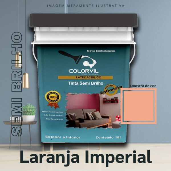 Tinta Semi Brilho Colorvil - Laranja Imperial - 18L