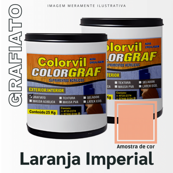 Grafiato Colorvil - Laranja Imperial - 25 KG