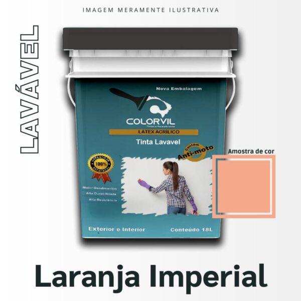 Tinta Lavável Colorvil - Laranja Imperial - 18L