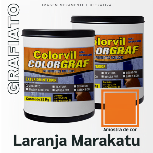 Grafiato Colorvil - Laranja Maracatu - 25 KG