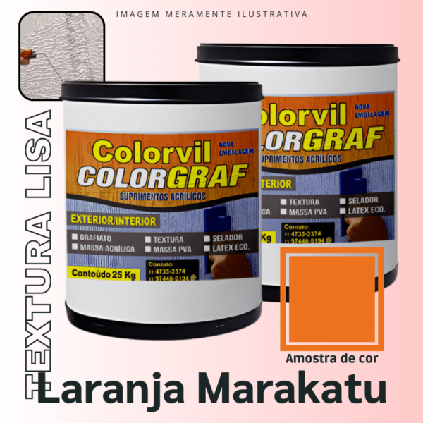 Textura Lisa Colorvil - Laranja Maracatu - 25 KG