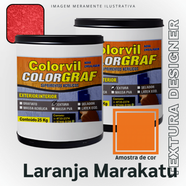 Textura Designer Colorvil - Laranja Maracatu - 25 KG