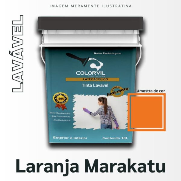 Tinta Lavável Colorvil - Laranja Maracatu - 18L