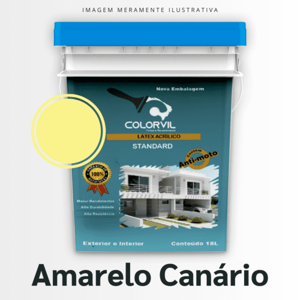 Tinta Acrílica Colorvil - Amarelo Canário - 18L