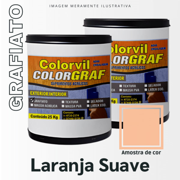 Grafiato Colorvil - Laranja Suave - 25 KG