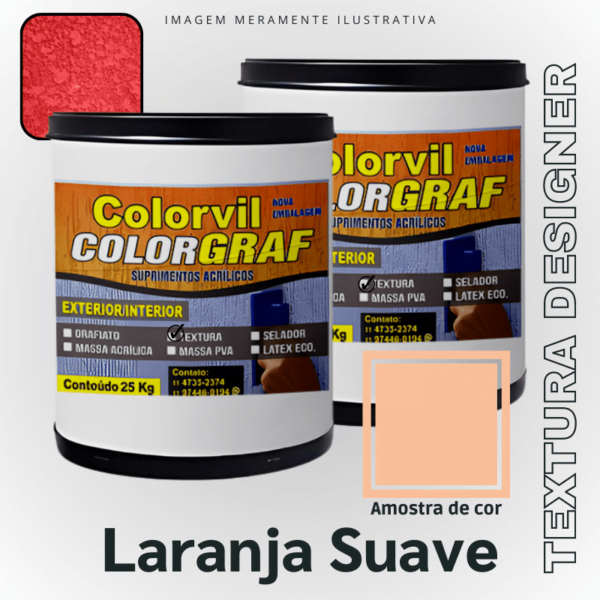 Textura Designer Colorvil - Laranja Suave - 25 KG