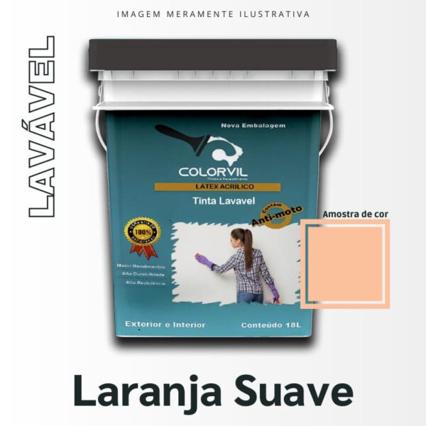 Tinta Lavável Colorvil - Laranja Suave - 18L