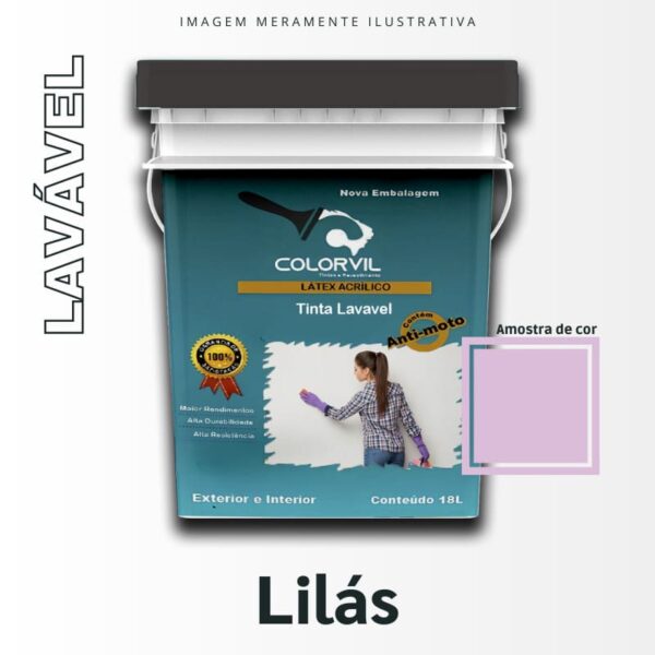 Tinta Lavável Colorvil - Lilás  - 18L