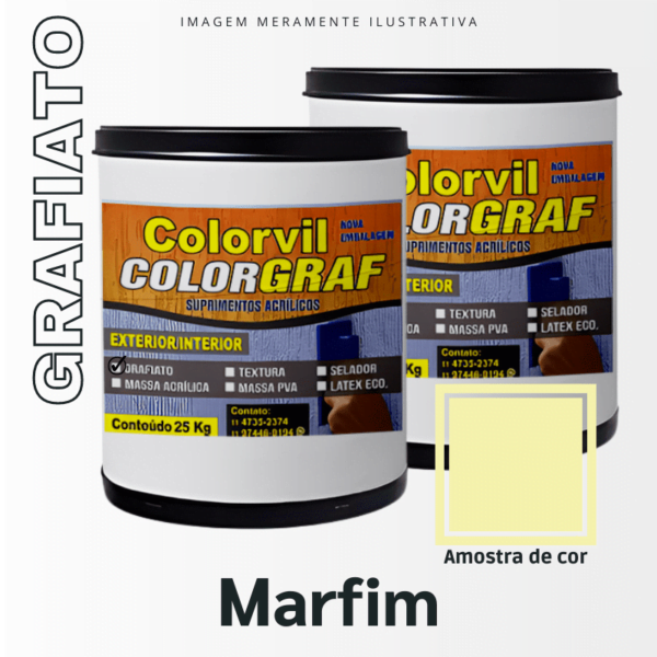 Grafiato Colorvil - Marfim - 25 KG