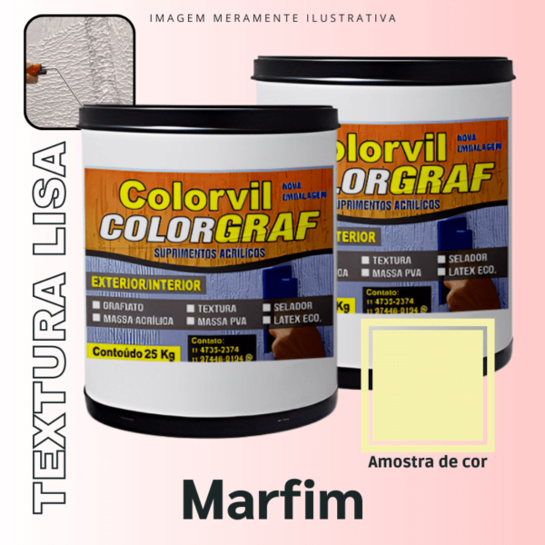 Textura Lisa Colorvil - Marfim - 25 KG