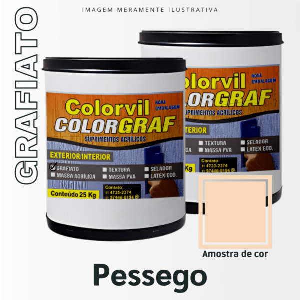 Grafiato Colorvil - Pêssego - 25 KG