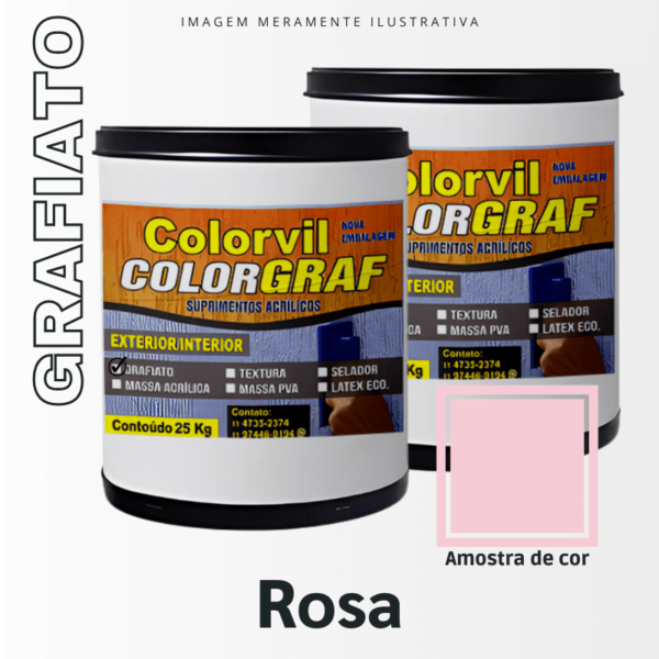 Grafiato Colorvil - Rosa - 25 KG