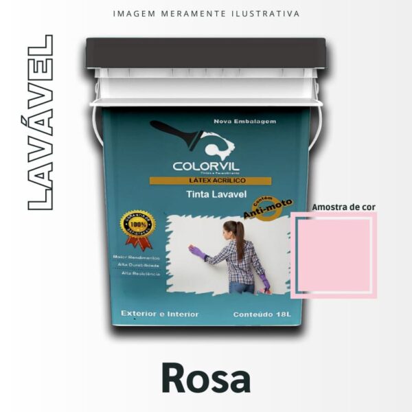 Tinta Lavável Colorvil - Rosa - 18L