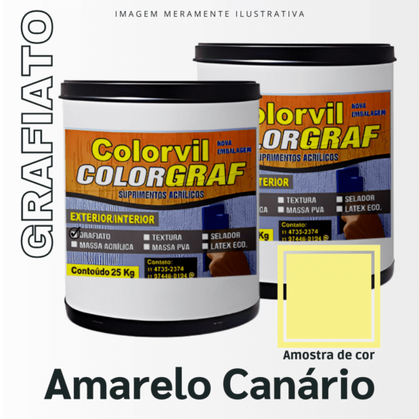 Grafiato Colorvil - Amarelo Canário - 25 KG