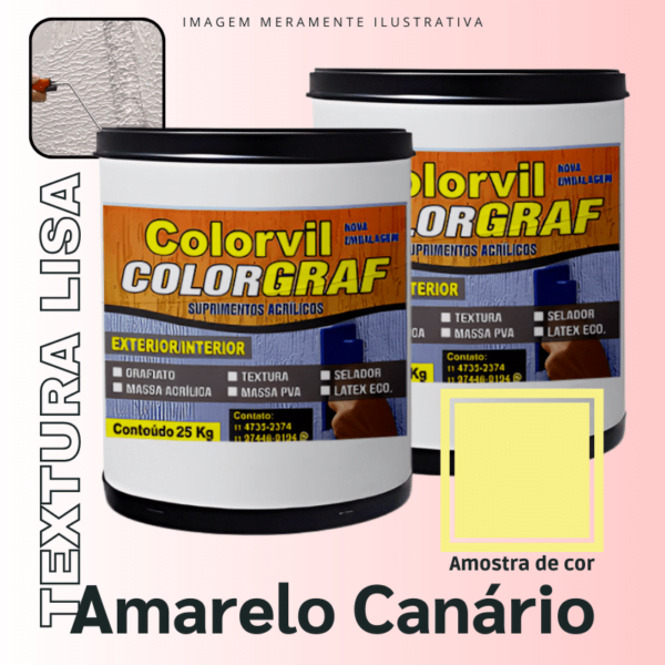 Textura Lisa Colorvil - Amarelo Canário - 25 KG