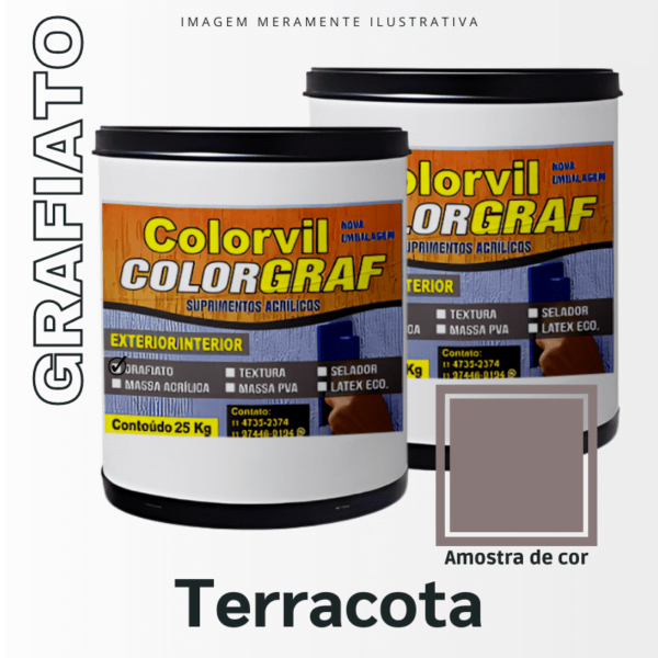 Grafiato Colorvil - Terracota - 25 KG