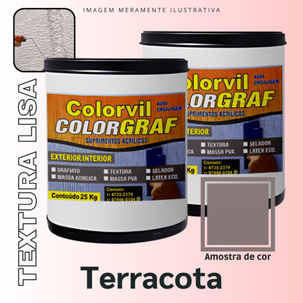 Textura Lisa Colorvil - Terracota - 25 KG