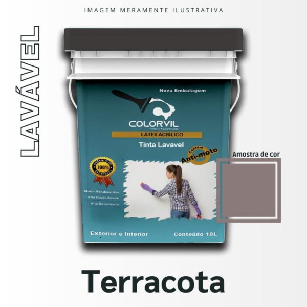 Tinta Lavável Colorvil - Terracota - 18L