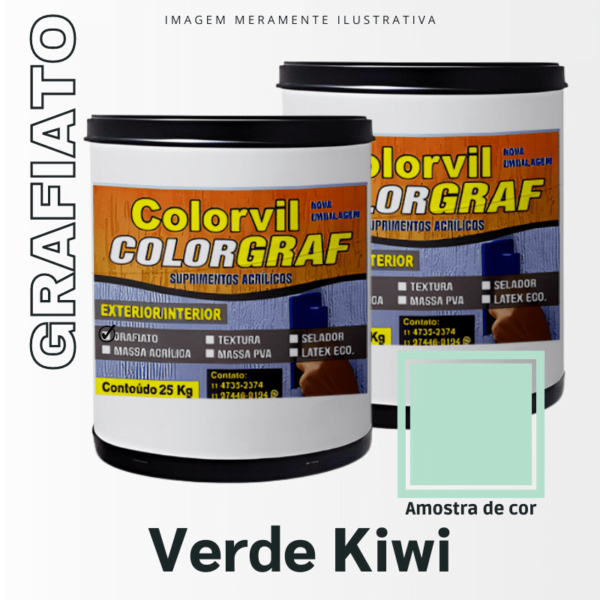 Grafiato Colorvil - Verde Kiwi - 25 KG