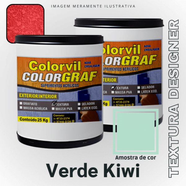 Textura Designer Colorvil - Verde Kiwi - 25 KG