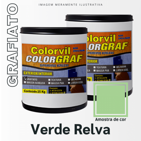 Grafiato Colorvil - Verde Relva - 25 KG