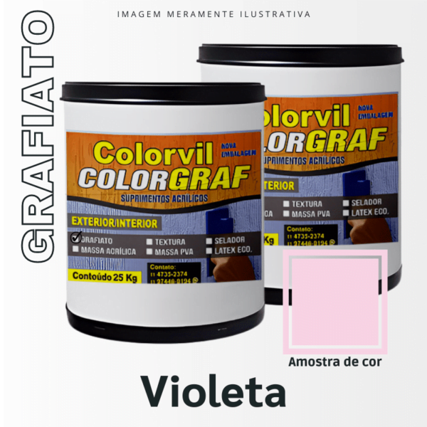 Grafiato Colorvil - Violeta - 25 KG