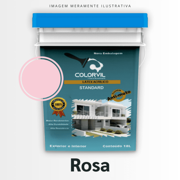 Tinta Acrílica Colorvil - Rosa - 18L