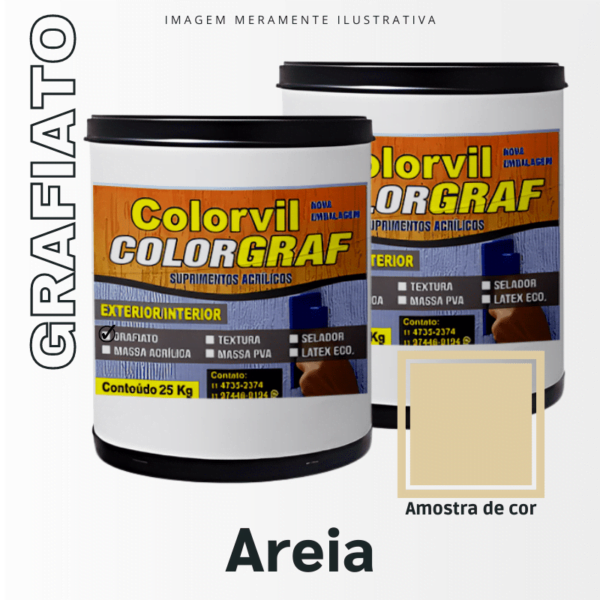 Grafiato Colorvil - Areia - 25 KG