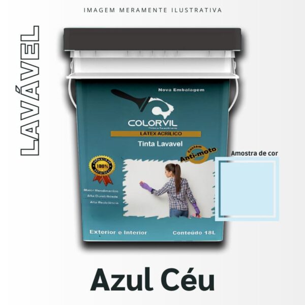 Tinta Lavável Colorvil - Azul Céu - 18L