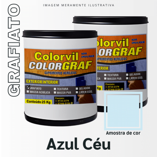 Textura Lisa Colorvil - Azul Céu - 25 KG