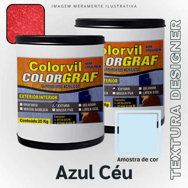 Textura Designer Colorvil - Azul Céu - 25 KG