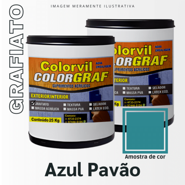 Textura Lisa Colorvil - Azul Pavão - 25 KG