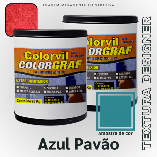 Textura Designer Colorvil - Azul Pavão - 25 KG