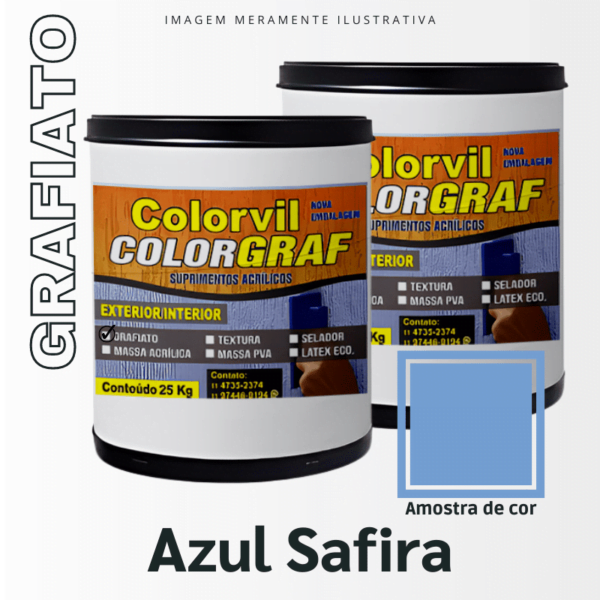 Textura Lisa Colorvil - Azul Safira - 25 KG