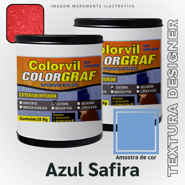 Textura Designer Colorvil - Azul Safira - 25 KG