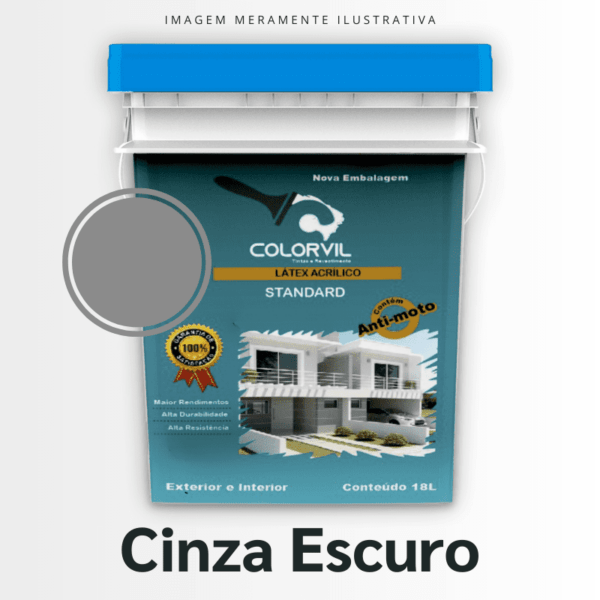 Tinta Acrílica Colorvil - Cinza Escuro - 18L