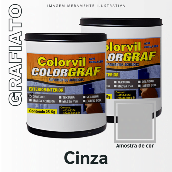 Grafiato Colorvil - Cinza - 25 KG