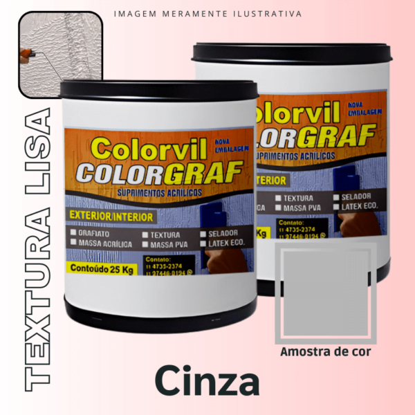 Textura Lisa Colorvil - Cinza - 25 KG