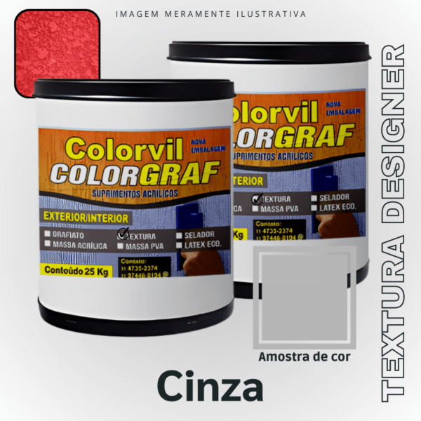 Textura Designer Colorvil - Cinza - 25 KG