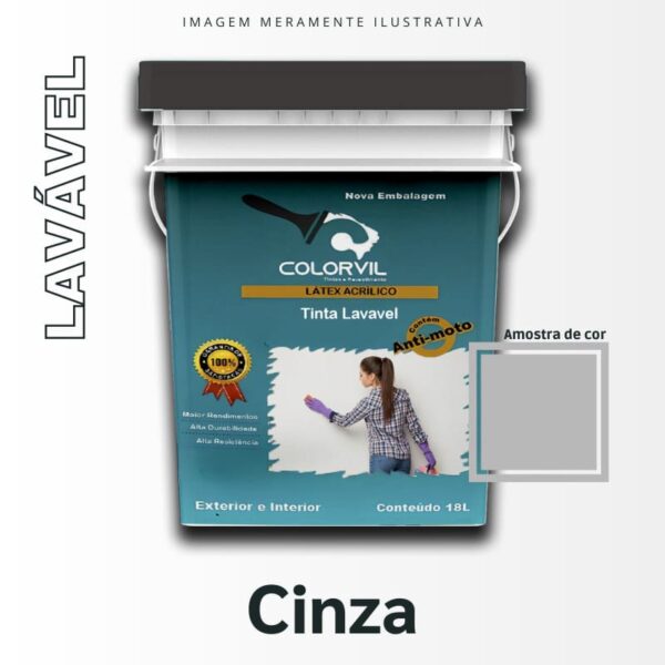 Tinta Lavável Colorvil - Cinza - 18L