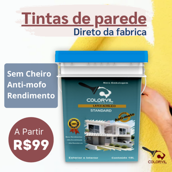 Tinta Acrílica Colorvil 18 Litros Branco neve